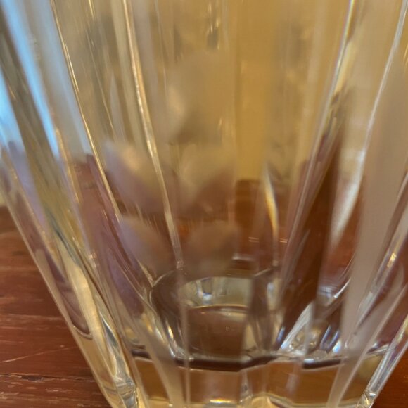 Vintage Mikasa Crystal Vase Etched Flowers Beveled 8.25" Tall - Picture 7 of 8